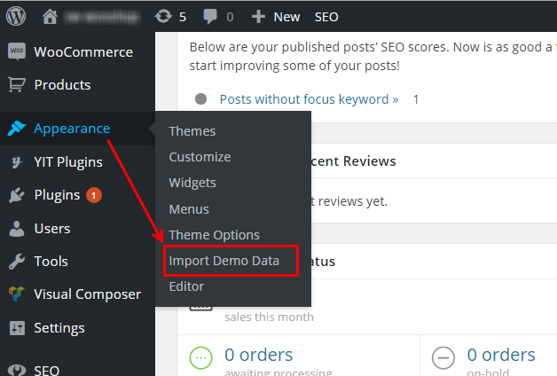 Image result for how to import demo content in wordpress